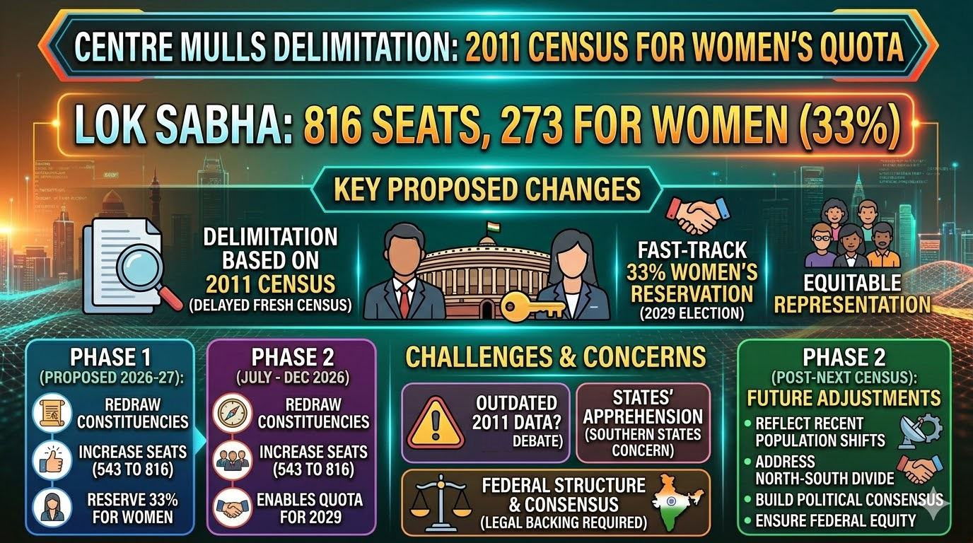 Delimitation 2011 Census & Women’s Reservation in India